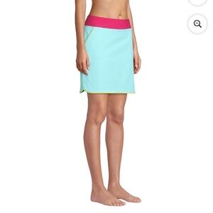 Lands' End Blue Swim Athletic Board Coastal Summer Skort with Shorts Sz 20